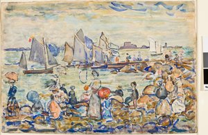 El puerto, St. Malo, Bretaña, 1909 de Maurice Brazil Prendergast